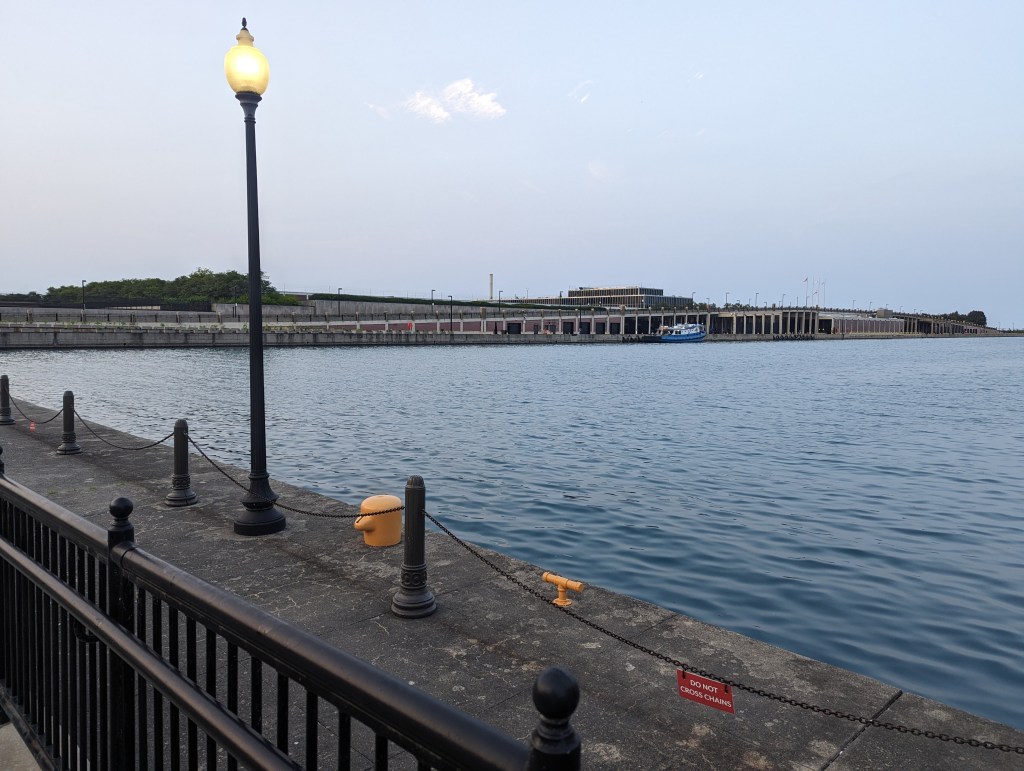 Pier meets Lake Michigan